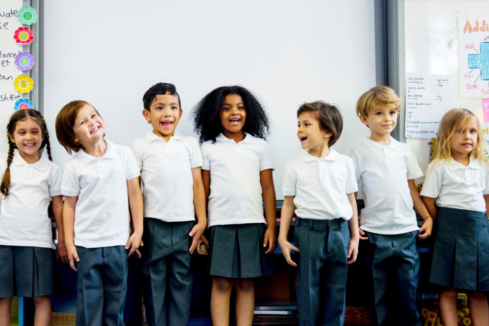 primary school children public speaking for students in a group presentation
