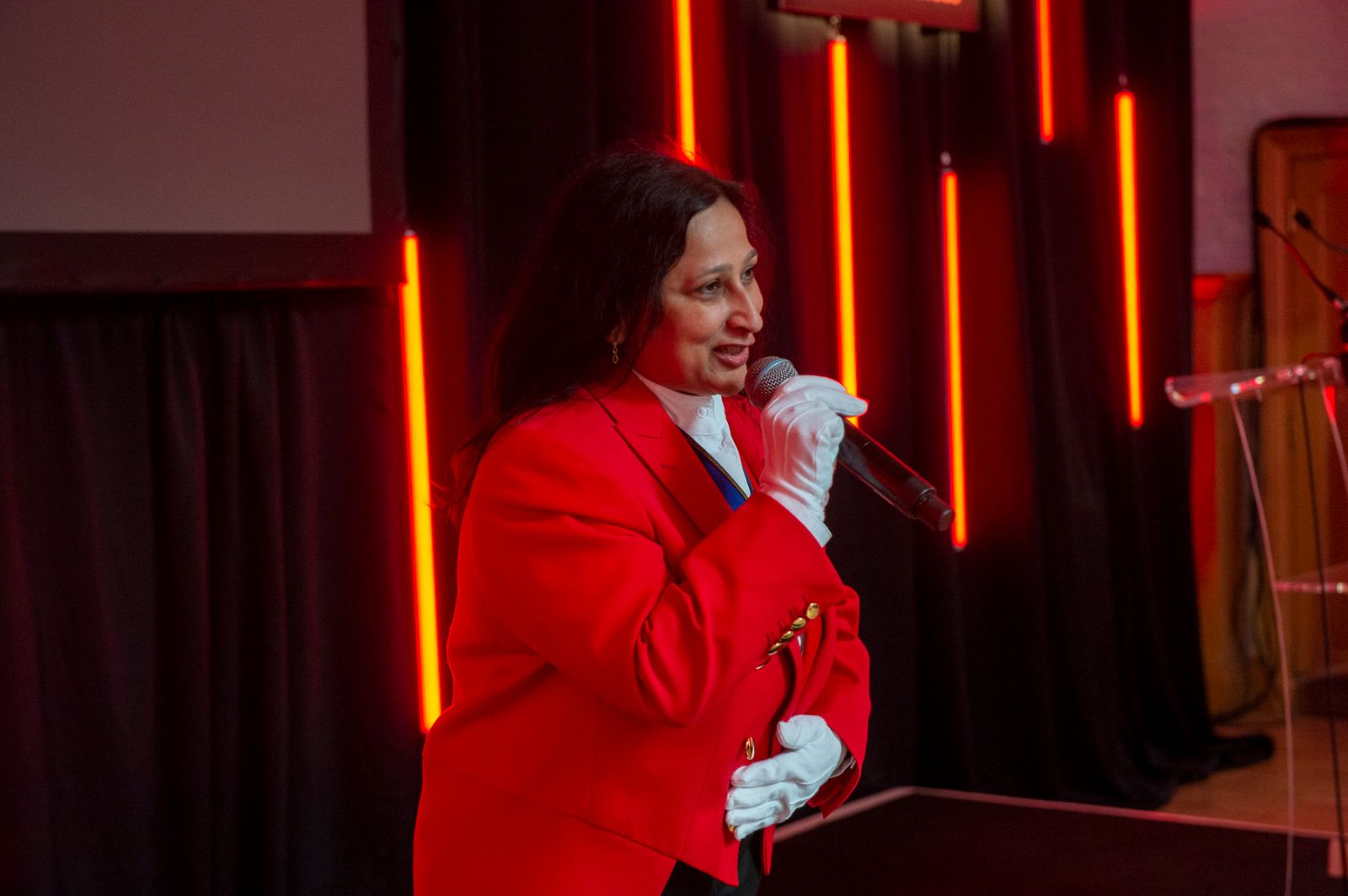 Toastmaster speaking at awards ceremony