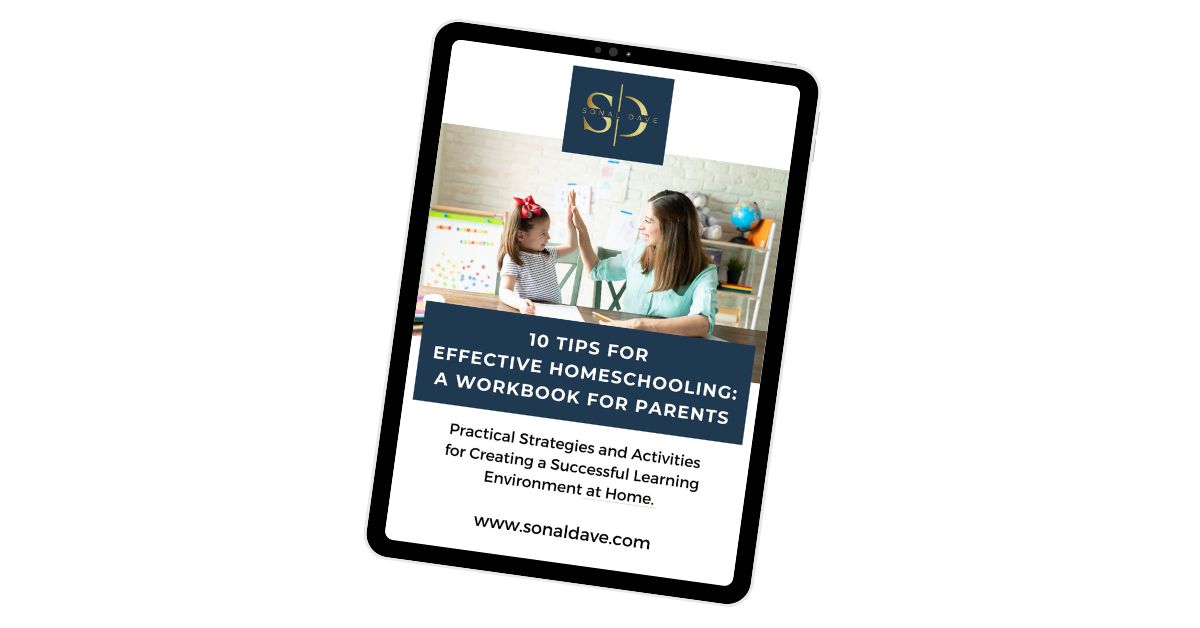 Homeschooling tips workbook shown on tablet