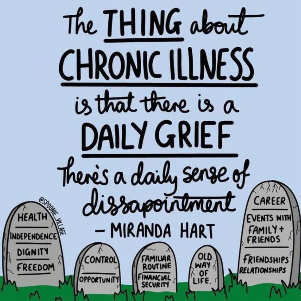 illustration: the thing about chronic illness is that there is a daily grief