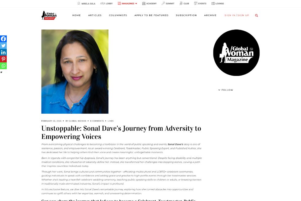 screenshot of press feature